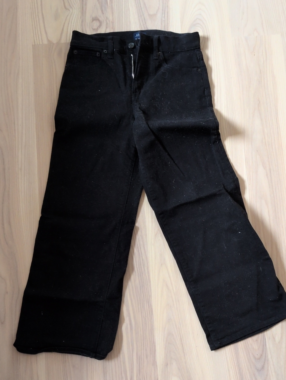 J. Crew Black Wide-Leg Crop Pants